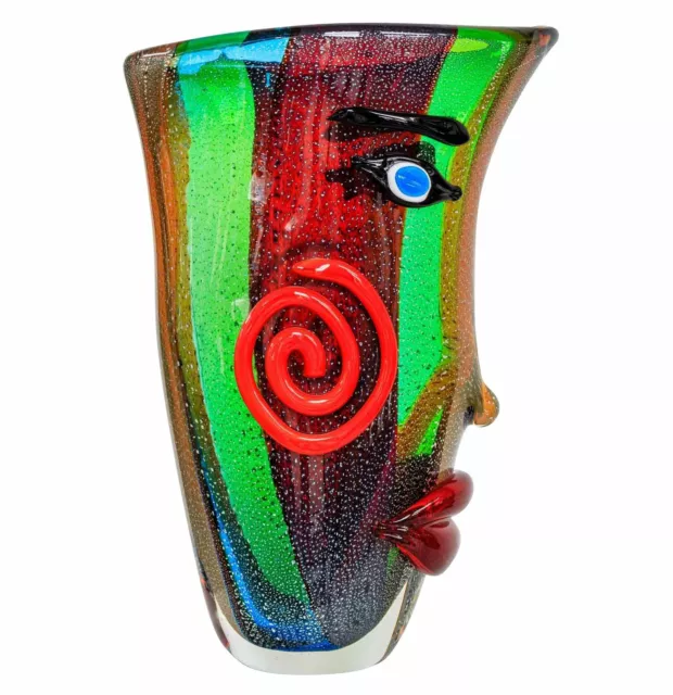 Vase en verre visage murano style antique murano 38cm