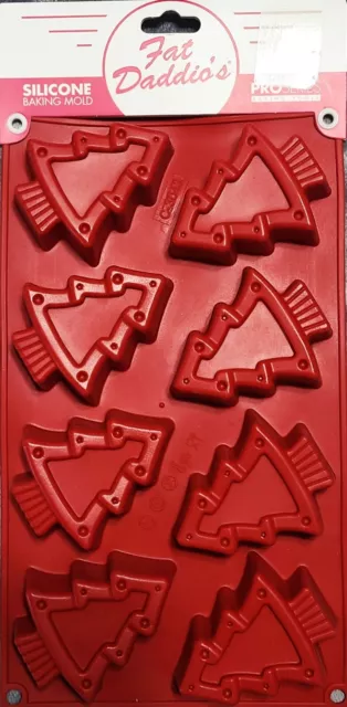 Fat Daddios Pro Series 8 Cavity 3" x 1" Tree Design Silicone Baking Mold