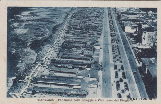 # Viareggio: Panorama Della Spiaggia E Viali - Preso Dal Dirigibile - 1928