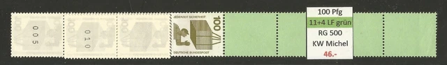RM Unfallverhütung 100 Pfg RG 500 ROLLENENDE RE 11 + 4 LF grün (Dextrin)**