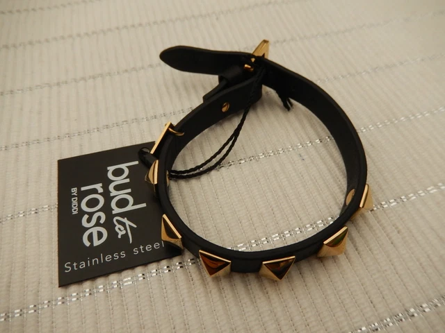 Bracelet Homme Cuir Gris Double Bande & Fermoir Doré Personnalisable