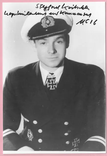 Siegfried Koitschka German U-boat Commander Signed Photo