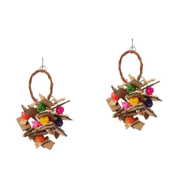 parrot rattan toy 2x Vogel Barsch Ausbildung Spielzeug Budgie Kauen Spielzeug Vö 9
