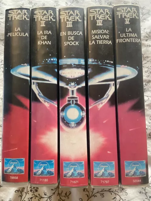 VHS STAR TREK la colección de las 5 películas crean la nave ENTERPRISE 1701