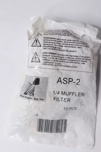 (10-Pk) Arrow Pneumatic Exhaust Muffler 300 PSI 1/4" NPT ASP-2