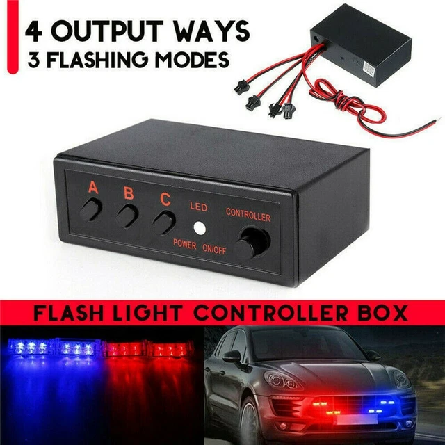 12V Clignotant Contrôleur Boite 4 Allées Accessoires Pièces LED Flash Feux