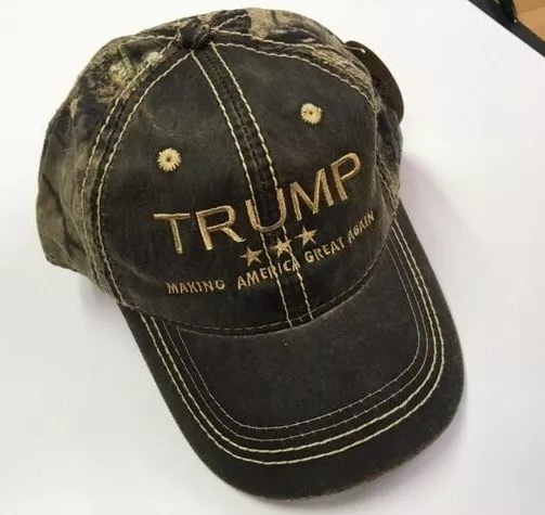 TRUMP-  MAKING AMERICA GREAT AGAIN Embroidered Hunting Cap Mossy Oak Camo MAGA