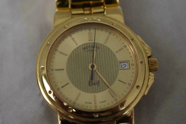 ROTARY KHALIF WRISTWATCH 18ct Gold Plated Watch Swiss Made 4613