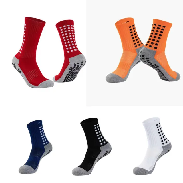 Adult Non Skid Sport Socks Anti Slip Grip Soccer Men Football Basketball Sock