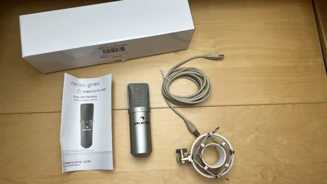 Auna Mic 900B Mikrofon Set Silber Grau | USB Kondensator Mikrofon