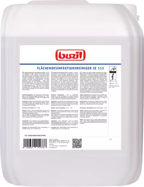 Buzil SE 113 Flächen-Desinfektionsreiniger 10 Liter Flächendesinfektionsmittel