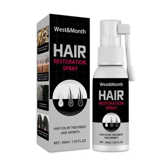 Black Hair Growth Spray Anti-hair Loss White Hair Serums Repair Dry Damaged 30ml