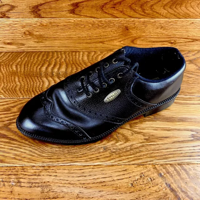STYLO GOLF SHOES Eur 39.5 UK 6 Black Lace Up Made In England Worn Once Vintage 35.99 PicClick UK
