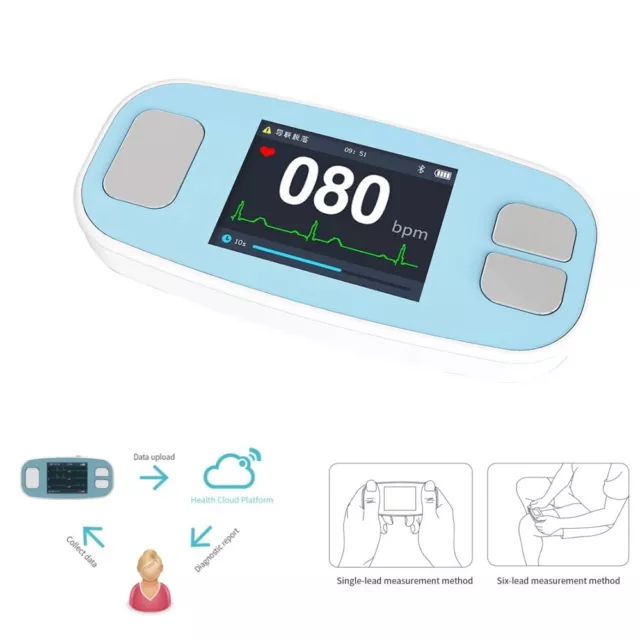 Tragbarer EKG-Monitor PM20 Ein Kanal 6 Lead EKG-Gerät Recorder-App 2.4" LCD