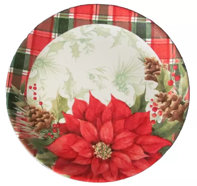 Susan Winget Christmas Cake Plate/Platter~13"~New with Box~Glazed Ceramic~Plaid