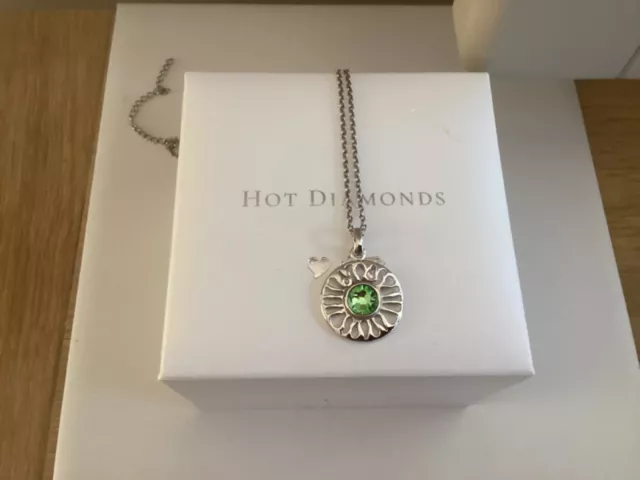 Hot diamonds green aventurine stone + diamond pendant in 925 silver