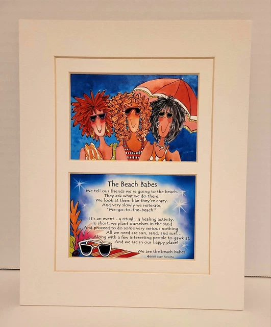Suzy Toronto RARE Retired The Beach Babes Print Matted 8 X 10 Still In Plastic
