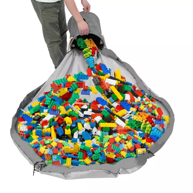 150CM Kids Toys Play Mat Storage Bag Children Lego Toy Drawstring Pouch Portable 3