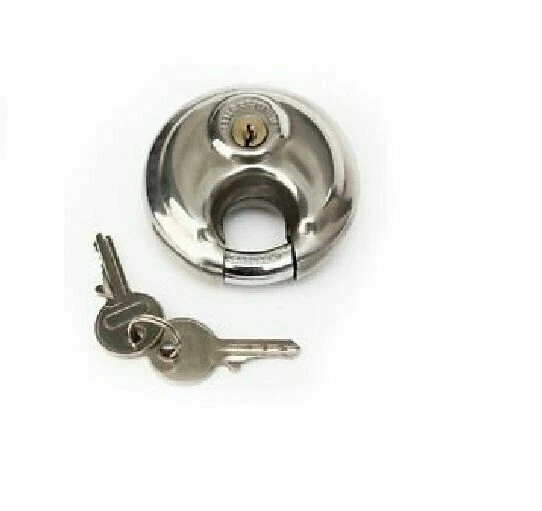 2Pcs King Armor Disc Padlocks – Stainless Steel 2-3/4in 70mm With UPC 657807061200