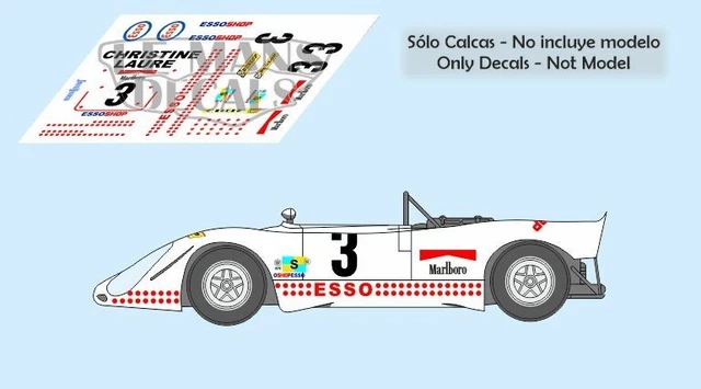 Decalcomanie Porsche 908/03 Targa Florio 1971 8 1:32 1:43 1:24 1:18 908