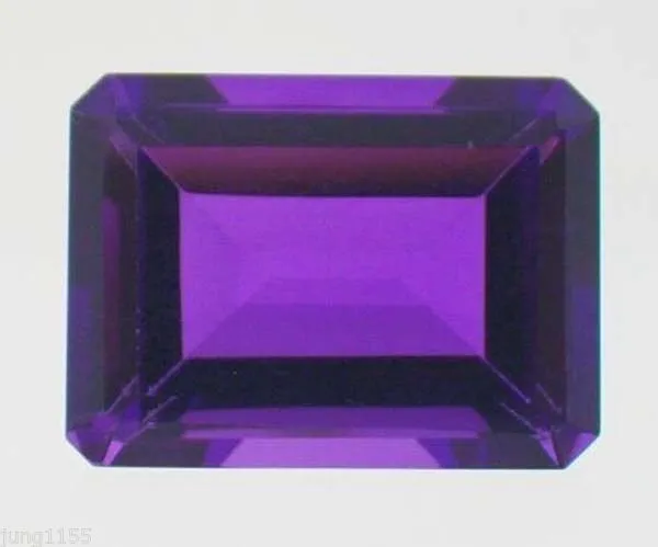 8.36CT AAA Natural Purple Amethyst Gem Diamond Emerald Cut 12x10MM VVS Loose Gem