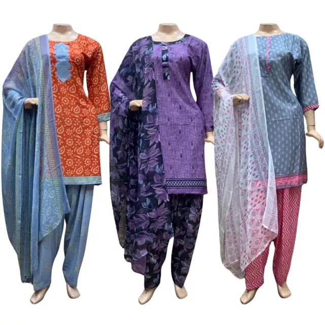 Indian Pakistani Women's Printed Crepe Suit Dress Stitched Salwar Kameez Shalwar