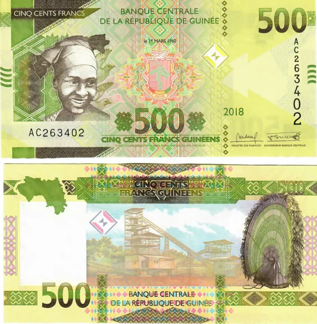 Guinea 500 Francs 2018 UNC