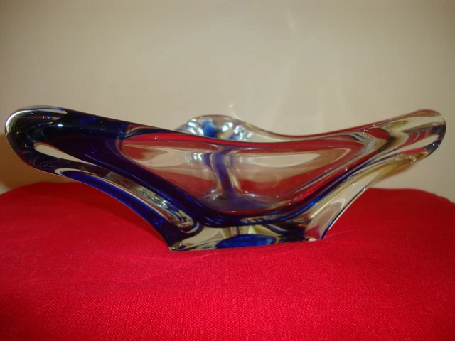 COUPE VIDE POCHE Centre de Table en Verre Couleur Bleu 29 X 28 X 26 cm