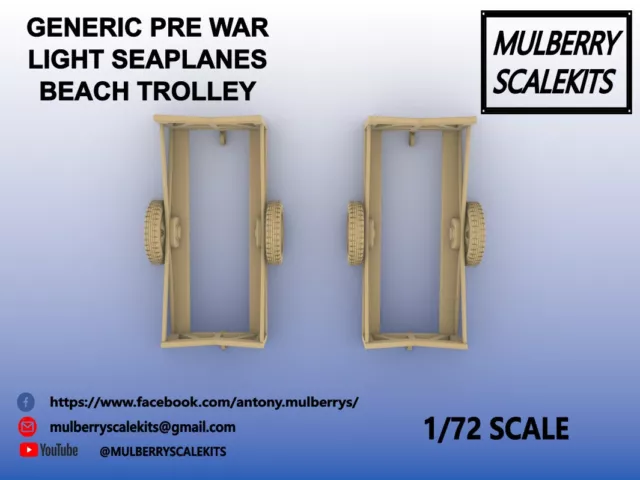 1/72 GENERIC 2X Beach Trolley For Display Seaplane Mulberry Scale Kits ...