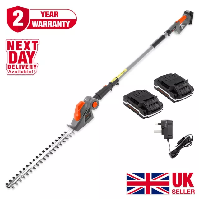 CORDLESS HEDGE TRIMMER Long Reach Pole Cutter Telescopic 2