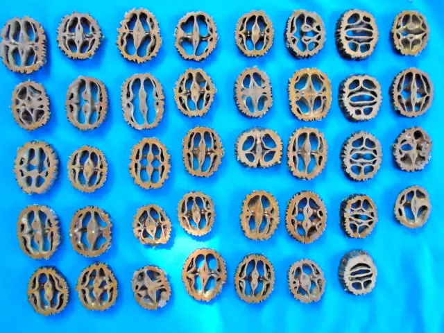 39 Botones negros con cáscara de nogal de 1/4" Joyería Artesanía Barra de resina Mesa