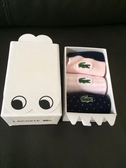 COFFRET NAISSANCE LACOSTE Fille 3 paires de chaussettes EUR 20