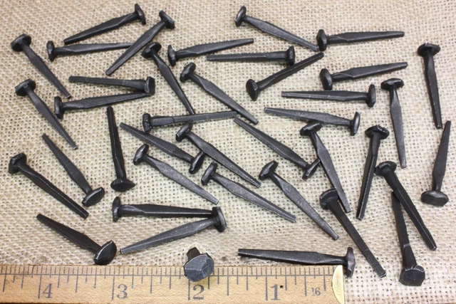 1 1/2" Rose head 40 nails square wrought iron vintage rustic Decorative historic