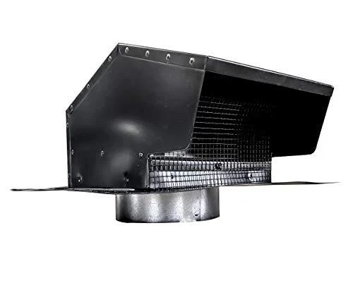 84035 Galvanized Steel Roof Vent Cap with Damper & Removable Screen, 4"
