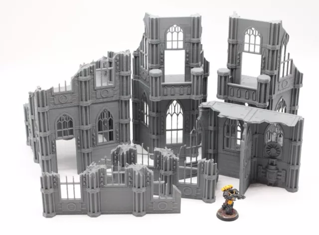 Bundle 3 of Gothic Ruined Buildings Scenery Terrain for Miniature Wargames