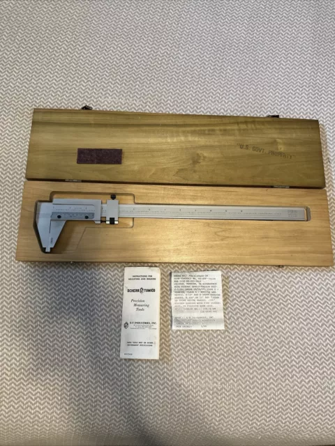 Scherr Tumico 12" US GOVERNMENT Caliper No 16 USA Machinist  Tool w/Case!!!!!!