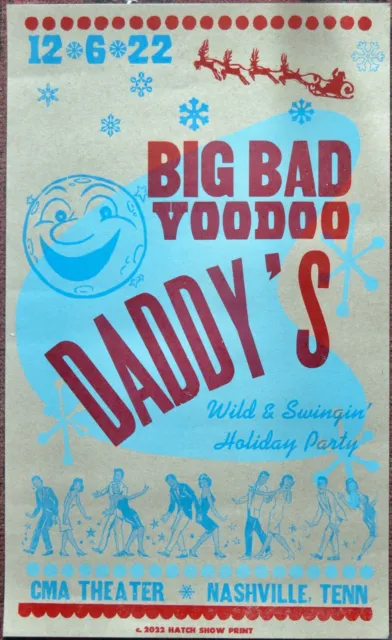 Big Bad Voodoo Daddy's Hatch Show Print Poster Cma Theater Nashville Tn. 12/6/22