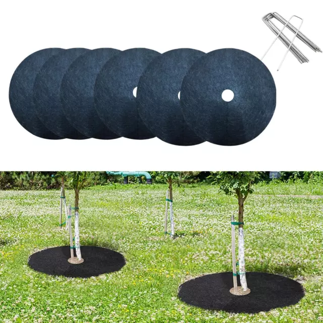 6Pcs Garden Tree Protection Weed Mats Anti Grass for Gardens Flowers Plant