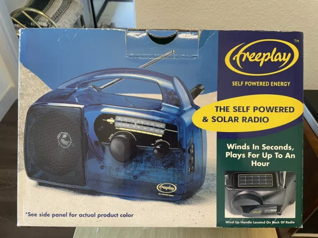 Freeplay Self Powered & Solar Powered AM FM Radio Black BRAND NEW CIB VG WindsUp