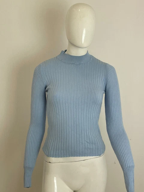 BERSHKA MAGLIA MAGLIETTA Donna Celeste Tag Size L EUR 19 00 PicClick IT