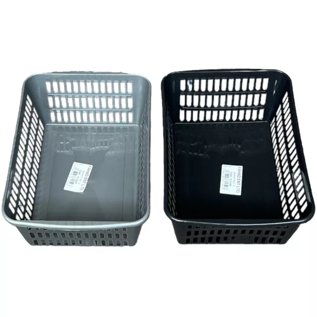 10 x Plastic Handy Storage Basket Crate Office Kitchen Pharmacy Tidy Organiser