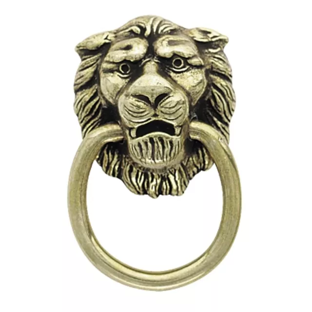 Amerock BP888-AE Traditional Lion Head Cabinet Ring Pulls in Antique Brass