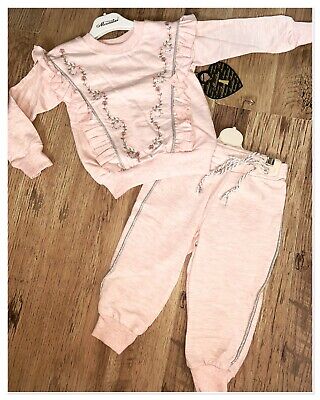 Young Girls Pink Floral Embroidered Tracksuit. Aged 2yrs. Brand New