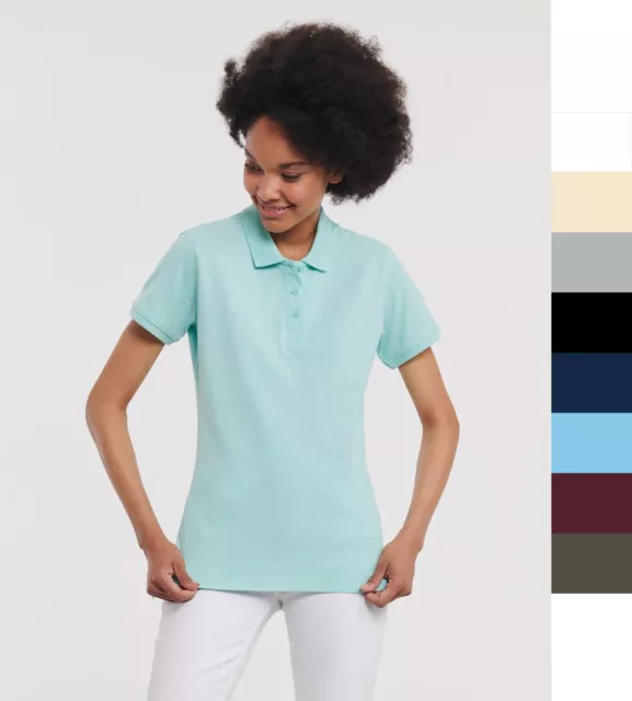 3 Stück Set Russell Pure Organic Damen Poloshirt organisch Piqué Baumwolle R-508