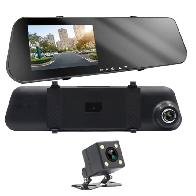 Dashcam Rétroviseur Écran Intégré Caméra Avant Caméra de Recul Full HD 1080p