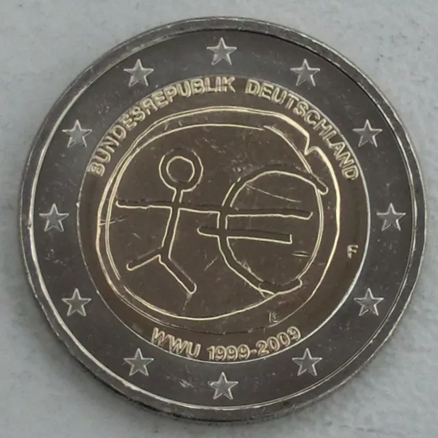 2 Euro Gedenkmünze Deutschland F 2009 10 Jahre WWU unz