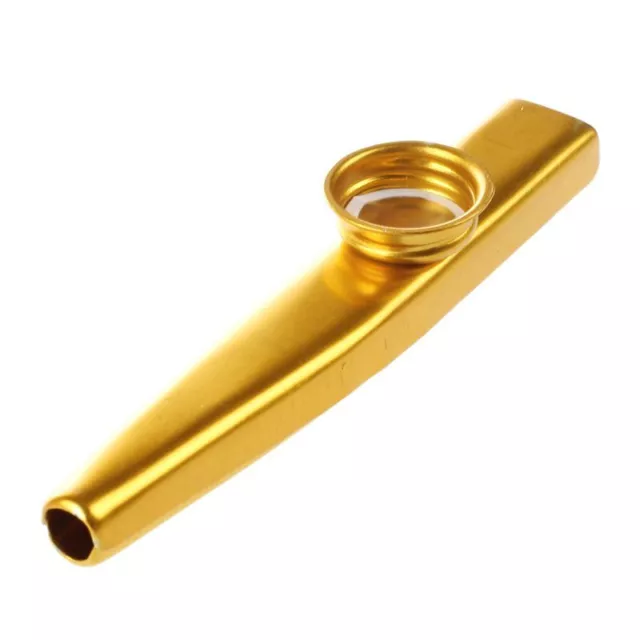Metal Kazoo Flute Mouth Music Instrument Harmonica Practical Golden H5K92300