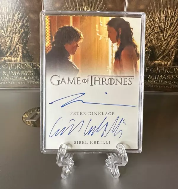 Game of Thrones Dual Autograph PETER DINKLAGE SIBEL KEKILLI Tyrion Shae Auto