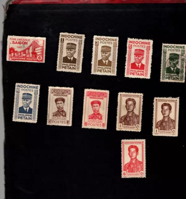 Indo-China sc#215,217-21,223-6,225a MH #22 Used (1942-3)