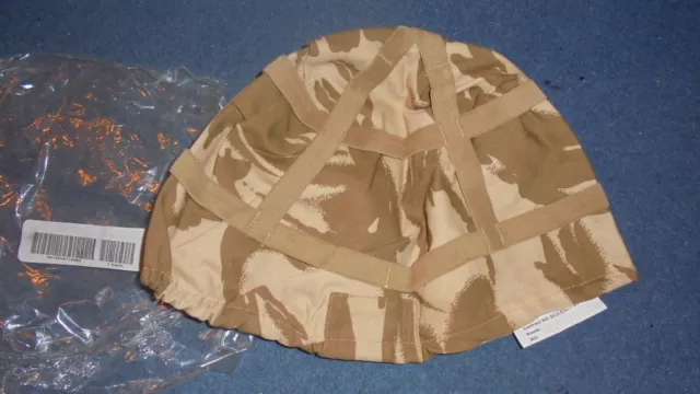 Ex British Army Mark 6 combat helmet cover DDPM  Size-Medium, desert pattern.